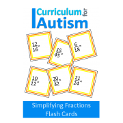 Simplifying Fractions Math Flash Cards